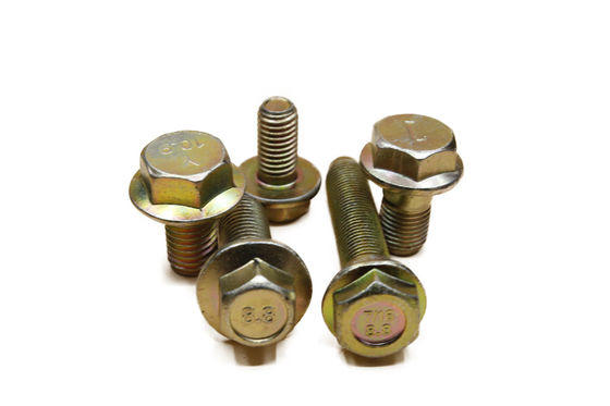 Carbon steel Zinc Yellow Plated Metric Din 6921 DIN 6923 Serrated  Hex Flange Bolt and Nuts