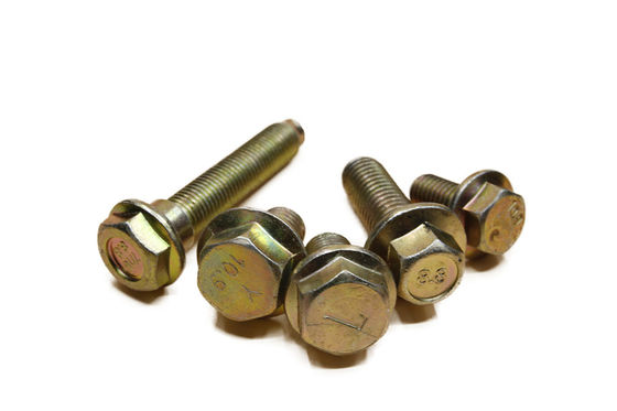 Carbon steel Zinc Yellow Plated Metric Din 6921 DIN 6923 Serrated  Hex Flange Bolt and Nuts
