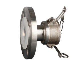 DIN 2828 PTFE Lined Pipe Fittings SS304  1-1/2" Hose Coupler With Fixed Flange