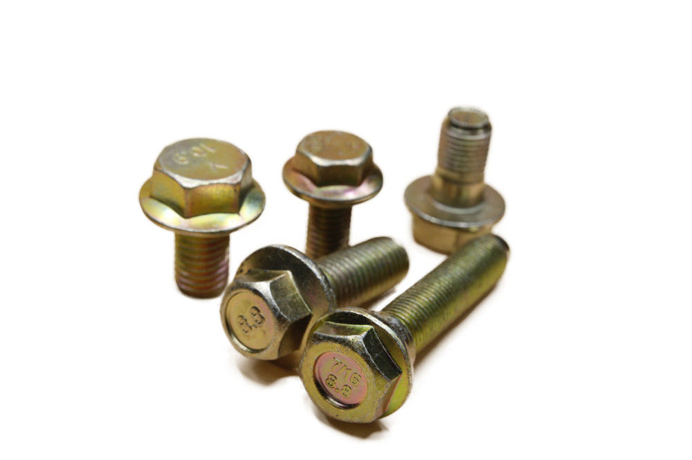 Carbon steel Zinc Yellow Plated Metric Din 6921 DIN 6923 Serrated  Hex Flange Bolt and Nuts